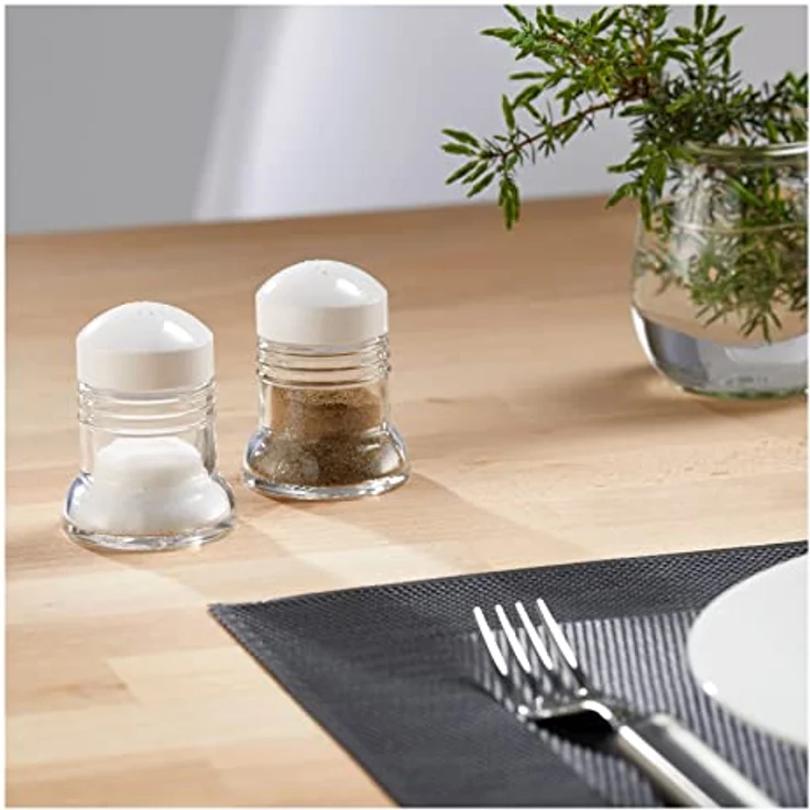 Westmark Salz- und Pfefferstreuer-Set, 2-tlg., Fassungsvermögen je 40 ml, Glas-Kunststoff, Paris-Standard, Transparent-Weiß, 63062270 – Bild 4