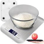 Retoo Küchenwaage Digitale, Digitalwaage, Edelstahl-Lebensmittelwaage, Tragkraft, Waage mit leicht ablesbarer, Abstellautomatik und Tara, Flüssigkeitsmessung, Haushaltswaage zum Backen und Kochen