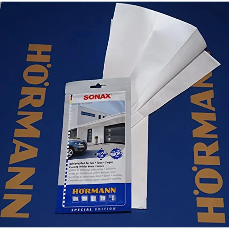 Hörmann Sonax Reinigungstuch, Mikrofasertuch mit Reinigungsmittel, 40x50 cm, streifenfreie Reinigung, weiß – Bild 2