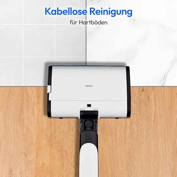 MEDION H09 Bodenwischer elektrisch, kabelloser Wischmopp mit 45 Min. Akkulaufzeit, getrennte Frisch- und Schmutzwassertanks, motorisierte Bürstenrolle für Hartböden – Bild 5