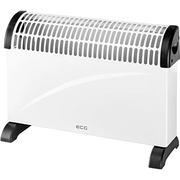 ECG TK 2050 Heizkonvektor, 3 Leistungsstufen bis 2000 W, stufenlose Thermostat-Regelung, Weiß-grau