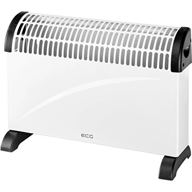 ECG TK 2050 Heizkonvektor, 3 Leistungsstufen bis 2000 W, stufenlose Thermostat-Regelung, Weiß-grau – Bild 1