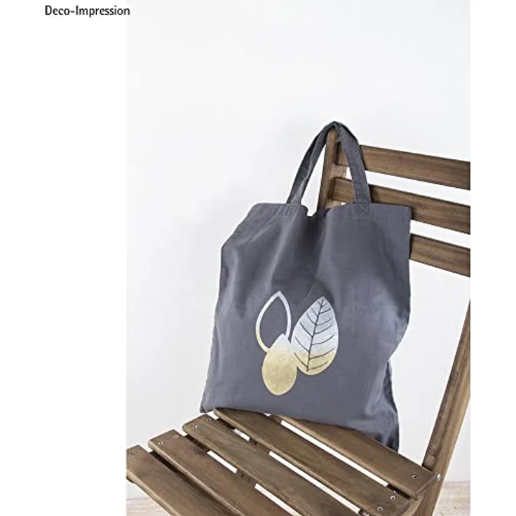 Rayher 53987564 Basic Shopper, Einkaufstasche grau, 46x35cm, 330g/m² – Bild 2