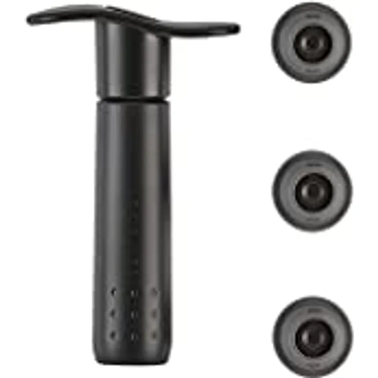 Le Creuset, Weinpumpen-Set inkl. 3 Verschlüssen, WA 137, Schwarz matt, 49200000008200