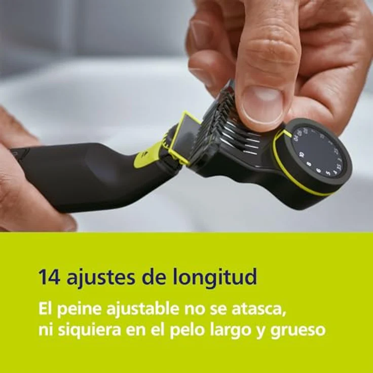 Philips Herrenrasierer QP6542/15 OneBlade Pro 360, innovatives 360-Grad-Klinge, 14 Längeneinstellungen, nass/trocken, schwarz – Bild 5