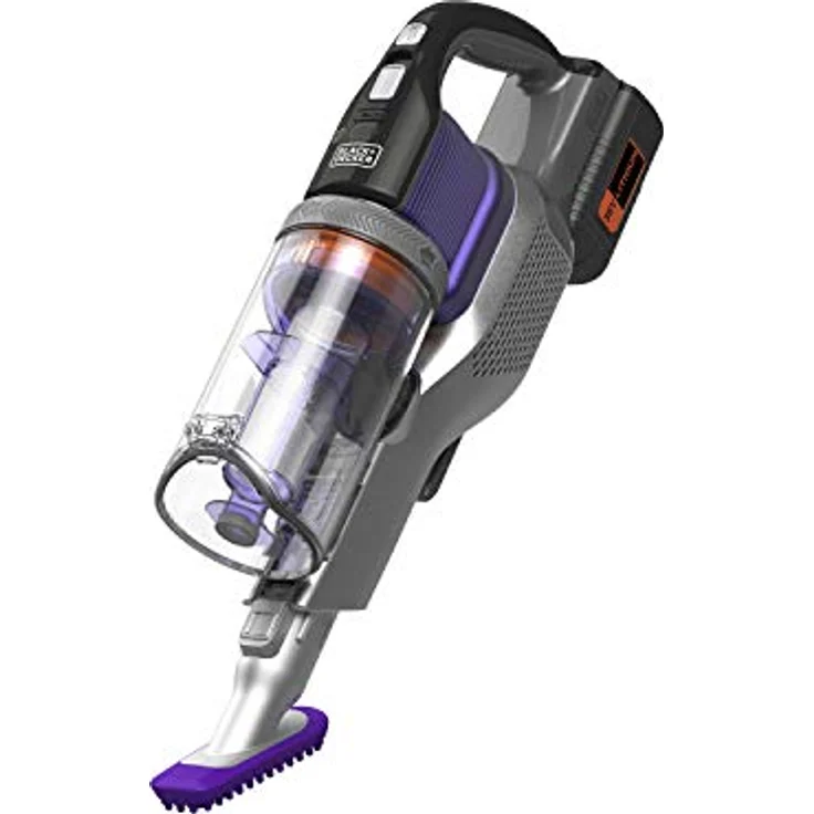 Black + Decker 4in1 Akku-Stielsauger Pet (36V, 2.0Ah, beutelloser Boden- & Handstaubsauger mit Elektro-Tierhaarbürste, inkl. 2in1 Fugendüse, Tierhaarbürste, Akku, Ladegerät & Wandhalterung) BHFEV362DP – Bild 5
