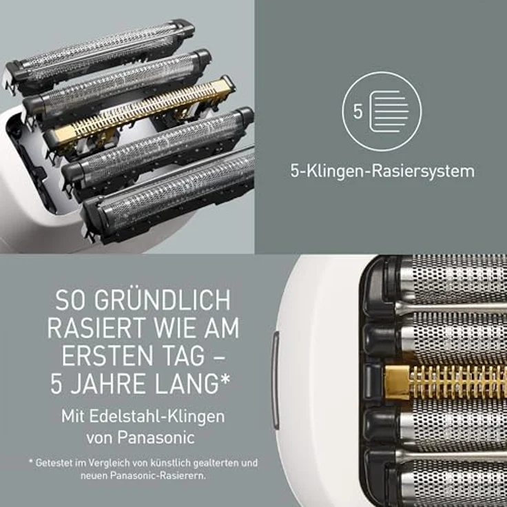 Panasonic ES-PV6B-W803 Series 900s Premium Kompakt-Rasierer für Männer, reaktionsschneller Bartsensor, USB-C, Premium Case, NAGORI® Marmorweiß – Bild 3
