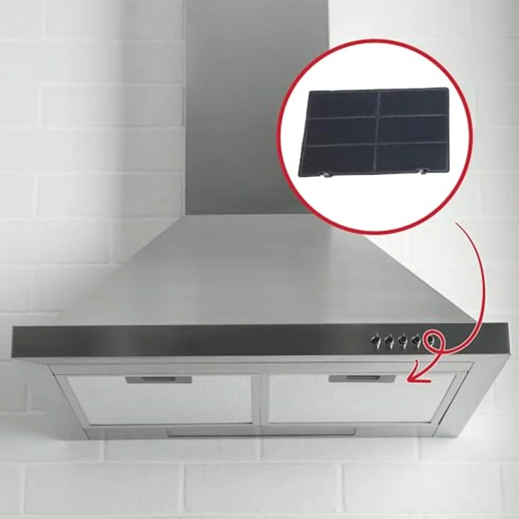 Whirlpool Ersatzteil Set 2 Kohlefilter AMC962 für Dunstabzugshauben von Fagor, Ariston, Hotpoint, Faure, Sauter, Ikea – Bild 4