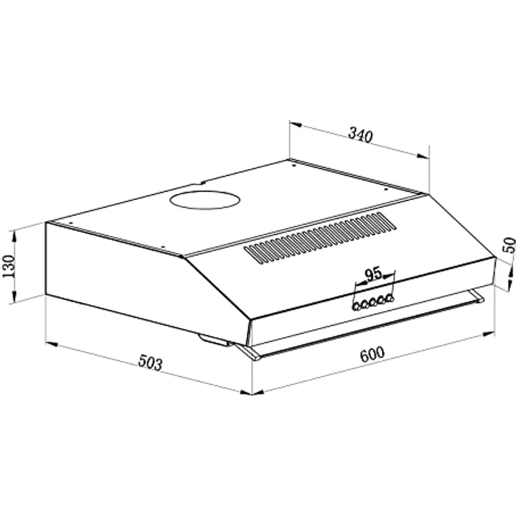 GASLAND Chef UC60SS Doppelmotor Design Dunstabzugshaube 60cm Umluft, Leise Dunstabzugshauben Abluft 333 m³/h, 3 Stufen Touch Control Unterbauhaube abzugshaube Edelstahl Silber mit Aktivkohlefilter