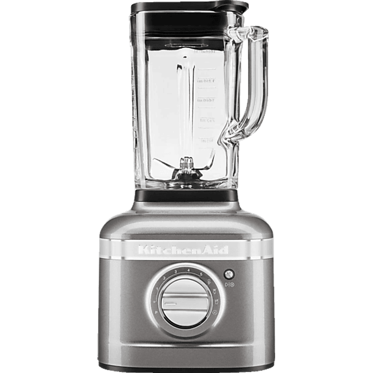 KITCHENAID 5KSB4026EMS K400 ARTISAN Standmixer, 1200 Watt, 1.4 l, Medaillionsilber, mit Intelli-Speed und asymmetrischem Edelstahlmesser