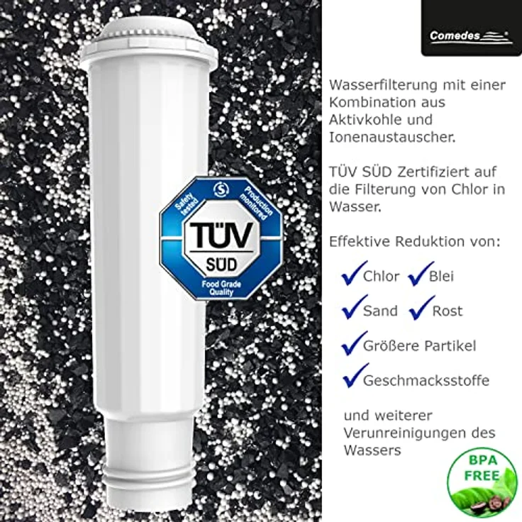 "Comedes Wasserfilter 10er Set, kompatibel mit Krups, Melitta und Nivona Kaffeeautomaten, Ionentauscher und Aktivkohle für effektive Reinigung" – Bild 3