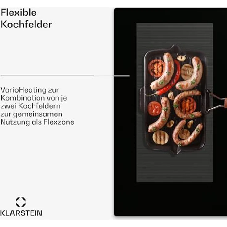 Klarstein Delicatessa 90 Induktionskochfeld - 6 Zonen, Full Flex Power, 10.500 W, Touch-To-Slide, Timer & Kindersicherung, Schwarz Glaskeramik, Einbau-Induktionskochfeld – Bild 5