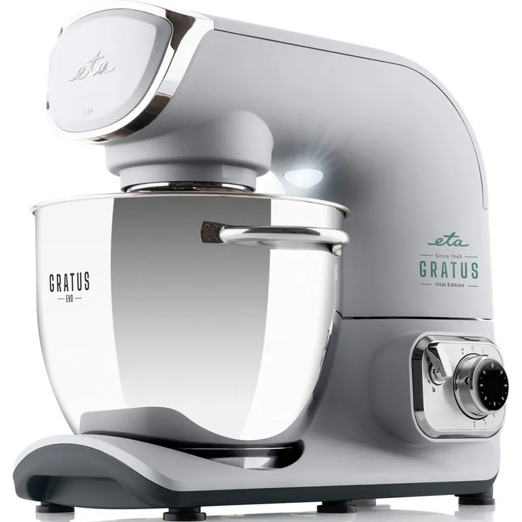 eta Küchenmaschine Gratus Evo Vital, 1500 W, 5,5 l Edelstahlschüssel, multifunktional mit umfangreichem Zubehör