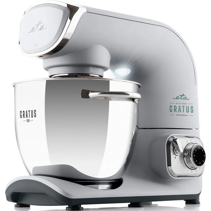 eta Küchenmaschine Gratus Evo Vital, 1500 W, 5,5 l Edelstahlschüssel, multifunktional mit umfangreichem Zubehör