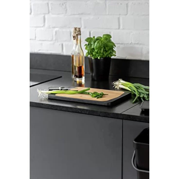 Schneidebrett Kombi Schwarz 33 x 23 cm, mit Griff und Saftrille – Bild 9