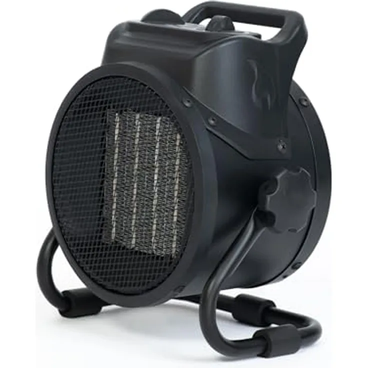 FEISTOS Heizlüfter Helios 2000 | 2000 Watt | 22x14x25cm Keramik | Heizstrahler mit PTC-Heiztechnologie für effektives Erwärmen | 3 Heizstufen mit Kaltluftoption & Überhitzungsschutz | Infrarotheizung, Geschirr, Zwangsluft, Bodenmontage, Kabelgebunden