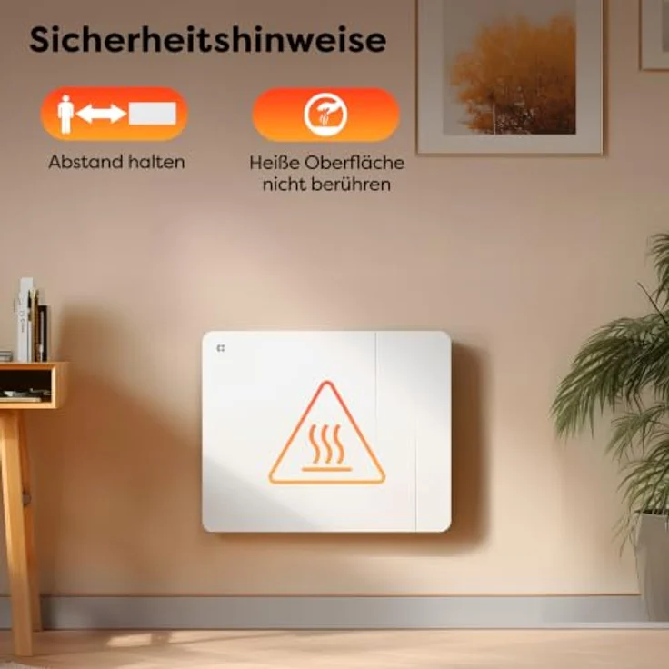 CIARRA CBHTD10A-W, Elektrischer Keramik Heizkörper 1000 W mit PID-Thermostat und WLAN-Steuerung für 10-15 m² – Bild 4
