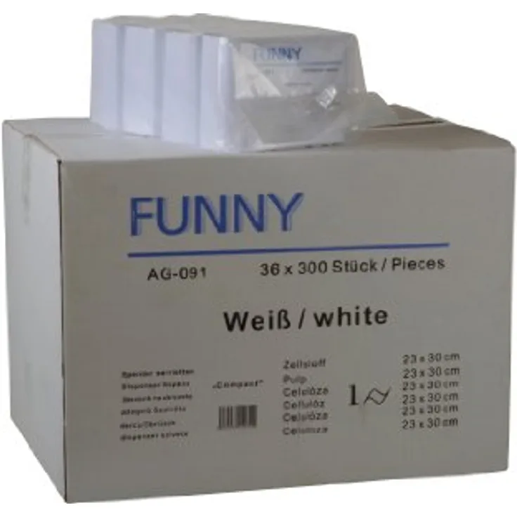 Funny Spenderserviette Compact, 1 lagig hochweiß 23 x 30 cm, 36er Pack (36 x 300 Stück)