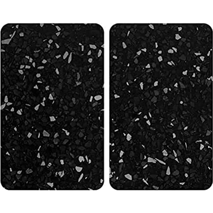 WENKO Herdabdeckplatte Universal Terrazzo, 2er Set Herdabdeckung für alle Herdarten aus gehärtetem Glas, Herdabdeckplatten auch als Schneidebrett nutzbar, hygienisch, kratz- & schlagfest, 30 x 52 cm
