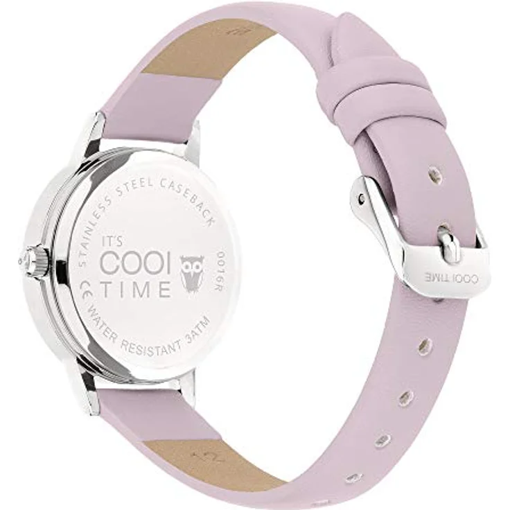 Cool Time Mädchen Kinder Armbanduhr, rosa-Silber, mit Blüten-Motiv, Edelstahlgehäuse, kratzunempfindliches Mineralglas, wasserdicht bis 3 bar, inkl. Eulen-Mäppchen – Bild 3