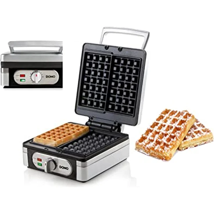 2in1 Waffeleisen für extra dicke (2,6cm) & knusprige Belgische Waffeln in eckig – Plus praktischer Waffelgabel – Bild 5