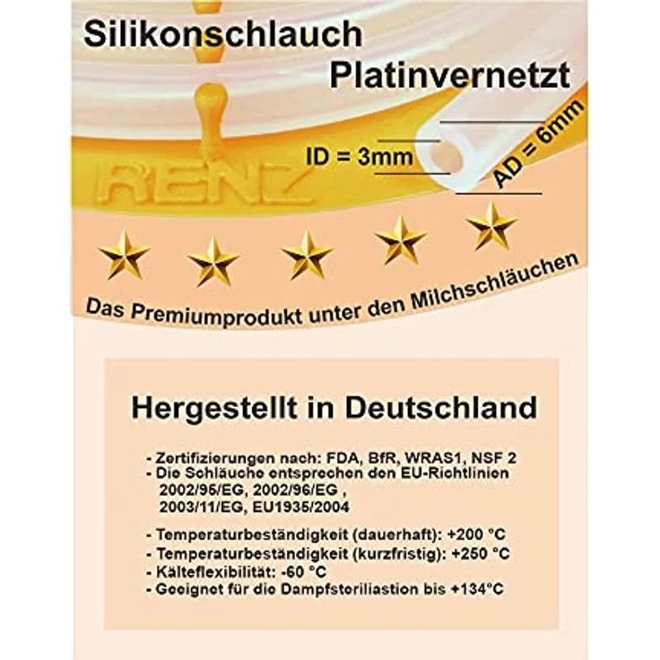 2m Milchschlauch passend für Kaffeevollautomaten Jura Saeco Bosch Siemens Nivona Philips mit Silikonschlauch ID = 3 mm lebensmittelecht mit Aufbewahrungsschnecke – Bild 5