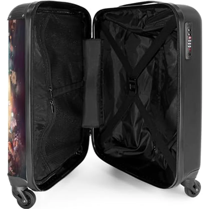 NoBoringSuitcases.com© Kinderkoffer Pferd - Natur - Blumen - Schmetterlinge - Wald, 55x35x20cm, 4 Rollen, Handgepäck-Koffer, Mädchen, Natur/Wald-Farben – Bild 5