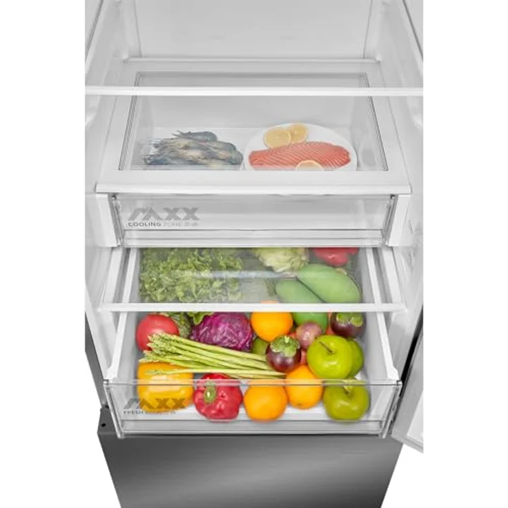 Midea MDRB600MME46 Kühl- und Gefrierkombination Freistehend, 443 l, Edelstahl, SuperCooling, 35 dB – Bild 3