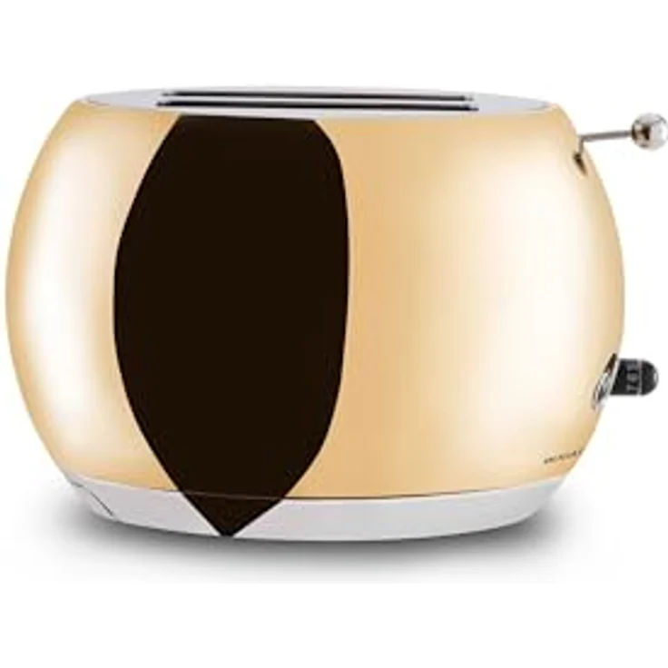 BUGATTI Romeo, Multifunktions-Design-Toaster aus Edelstahl, 7 Bräunungsstufen, 4 Funktionen, 870-1035 W, Glänzendes Goldgelb – Bild 2