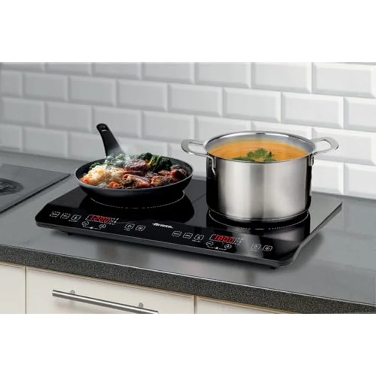 Ariete 1998 Tragbare Doppel-Induktionsplatte, Glaskeramik, 2000 W + 1500 W, 10+8 Leistungsstufen, Timer bis zu 4 Stunden, Kindersicherung, Schwarz – Bild 5