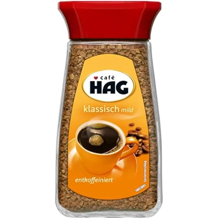 Cafe HAG klassisch mild Glas, entkoffeinierter löslicher Bohnenkaffee, 100g – Bild 2