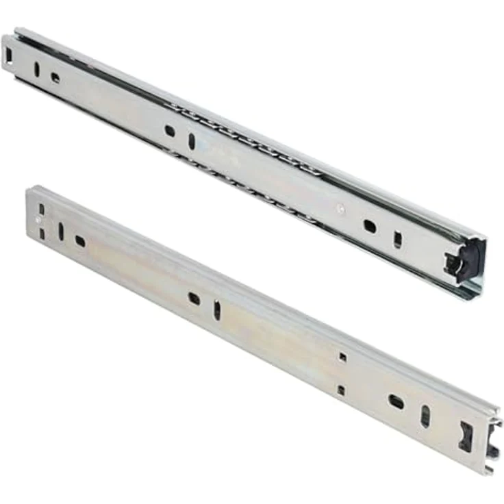 MS Beschläge Teleskopauszug 300mm Schubladenauszug Kugelauszug, verzinkt, 15kg Traglast, mit Entriegelungsfunktion, 27mm Höhe – Bild 1