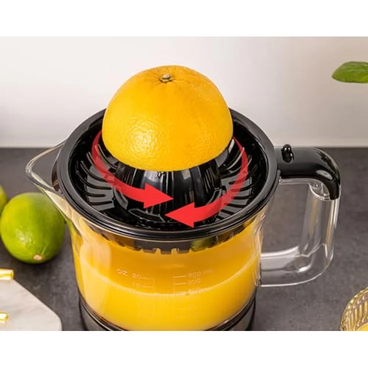 Rommelsbacher Zitruspresse ZP 50, leiser Motor mit Rechts-/Linkslauf, 0,6 L abnehmbarer Saftbehälter, BPA-frei, 2 Presskegel – Bild 3