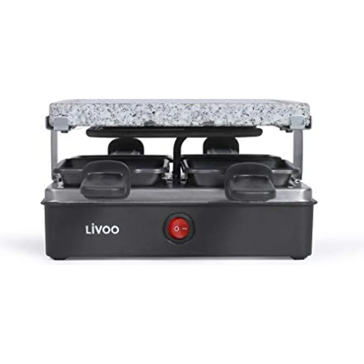 Livoo Raclette-Gerät für 4 Personen, Schwarz-Stein – Bild 3