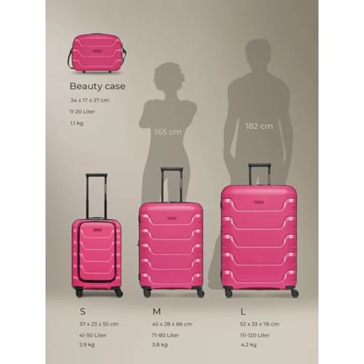 Smartbox Edition 01, Kabinentrolley mit 4 Rollen, Laptopfach, 55 cm, pink – Bild 6