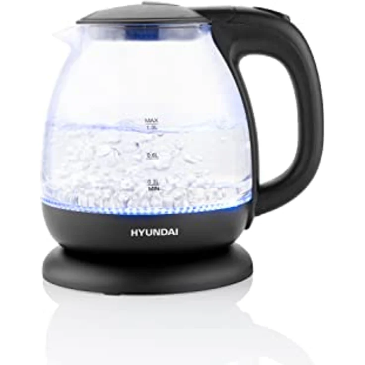 Hyundai Wasserkocher VK101, 1 l, 1100 W, automatische Deckelöffnung, Spirale für Kabel, Schwarz – Bild 2