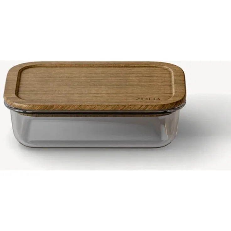 COFI Frischhaltedosen, rechteckig aus Borosilikatglas mit Akazienholzdeckel, 1050 ml, mikrowellen- und ofenfest, BPA-frei, luftdicht
