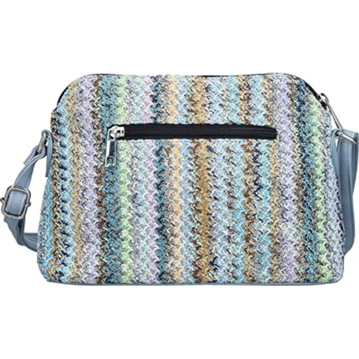 Rieker Umhängetasche, Damen-Schultertasche mit verstellbarem Umhängeriemen und buntem geflochtenem Design – Bild 2