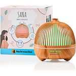 Nachtwaechter Sana - Top Aroma Diffuser mit 8 Licht- und 3 Timer-Funktionen | Aroma-Therapie | Flüsterleise | 2 Nebelmodi | langes Wellness-Feeling mit 550ml Fassungsvermögen (helle Holzoptik)