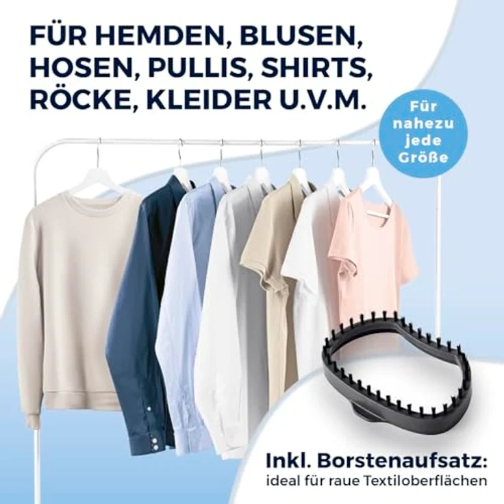 CLEANmaxx 2in1-Dampfbürste, effiziente Steam-Funktion mit 1200 Watt, kurzer Vorheizzeit und 130-ml-Wassertank – Bild 6
