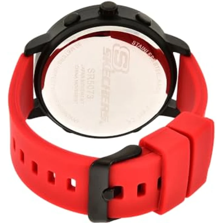 Skechers Chronograph LAWNDALE SR5073, digitale Herrenuhr mit schwarz Metallgehäuse, Silikonarmband, 1/100-Sekunden Stoppuhr und Weckfunktion – Bild 5