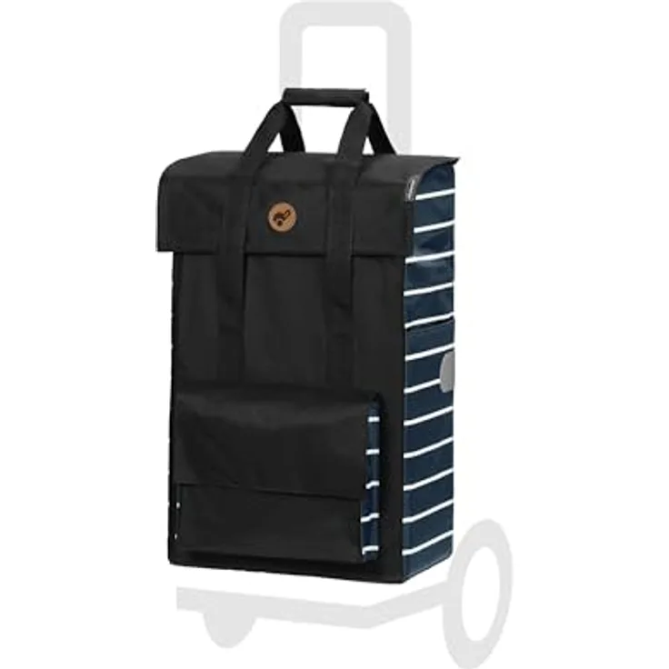 Andersen Einkaufstrolley - Tasche Jella blau 51 L, wasserabweisend mit dezenten Streifen