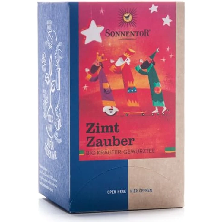 Sonnentor Zimt Zauber Bio-Kräutertee, würzig-fruchtiger Geschmack, 18 Doppelkammerbeutel, 32,40 g – Bild 1