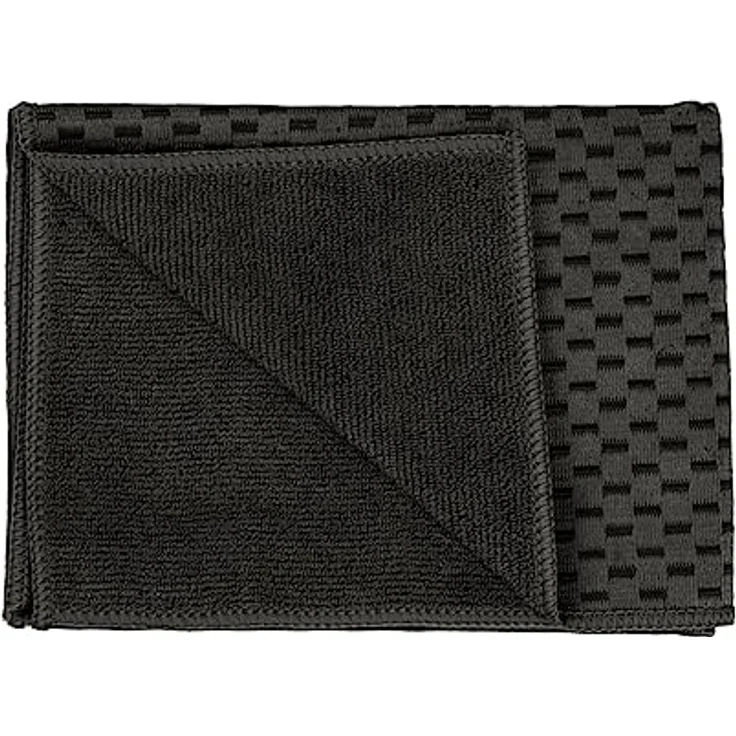 WENKO Mikrofaser Geschirrtücher Miko Schwarz, 2er Set - Fusselfreie Spül- und Putztücher, saugstark und schnelltrocknend, 40 x 60 cm, Teil der Serie Black Outdoor Kitchen – Bild 2