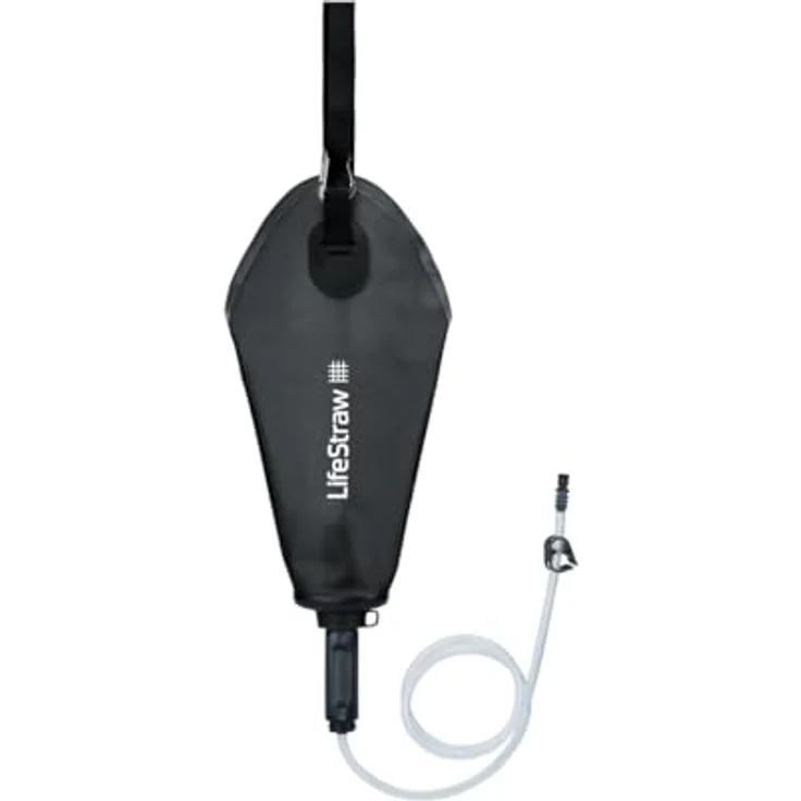 LifeStraw Peak Series Kompakter Schwerkraft-Wasserbeutel mit Wasserfilter, 3 L, grau, BPA-frei, 2000 L Filterlebensdauer – Bild 1