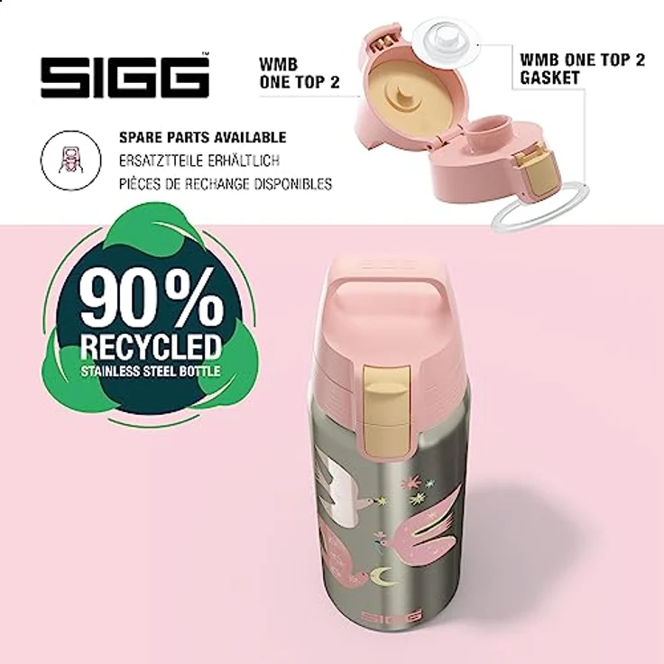 SIGG - Isolierte Trinkflasche Kinder - Shield Therm Kids - Für kohlensäurehaltige Getränke geeignet - Auslaufsicher - Spülmaschinenfest - BPA-frei - 90% recycelter Edelstahl - 0,5L – Bild 4