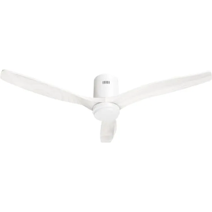 Hombli Smart Deckenventilator mit LED Licht, App- und Fernbedienung, Weiß mit Holzoptik, 132 cm, leise, WLAN, für Räume bis 12 m²