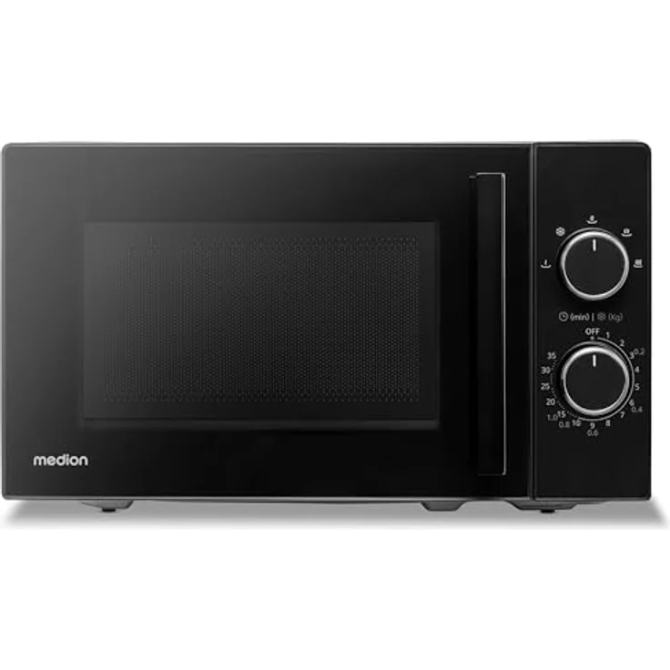 MEDION Mikrowelle MD12011 (20 Liter, 800 Watt, 5 Mikrowellenstufen, Auftaufunktion, Timer, Glasteller, kompakt) in Schwarz – Bild 1