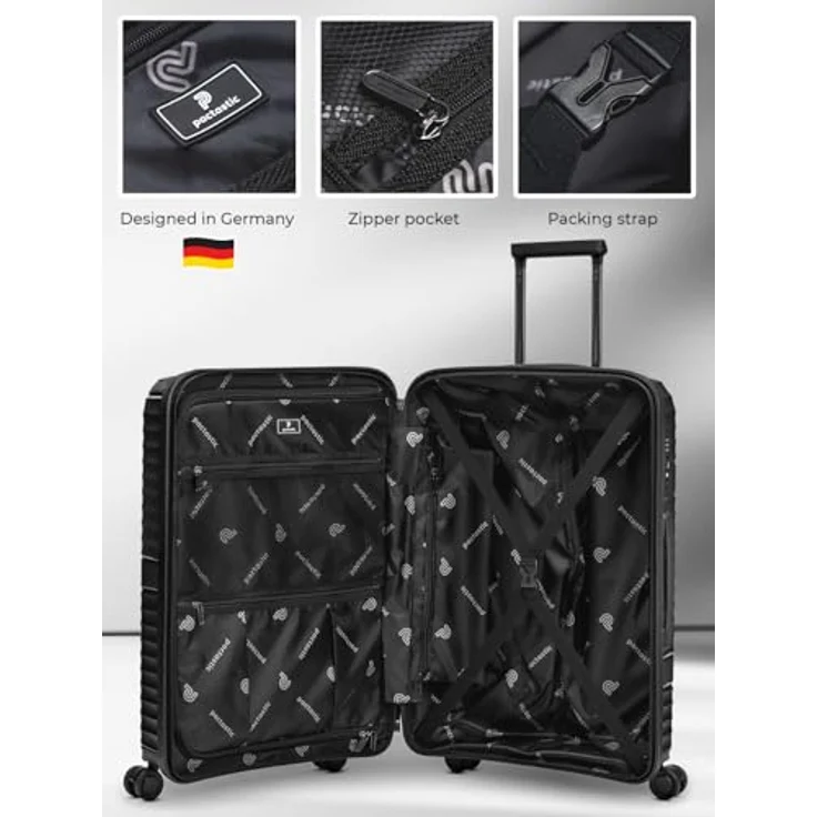Pactastic Collection 02 THE MEDIUM, 4 Rollen Trolley 67 cm, schwarz, 100% Polypropylen – Bild 2