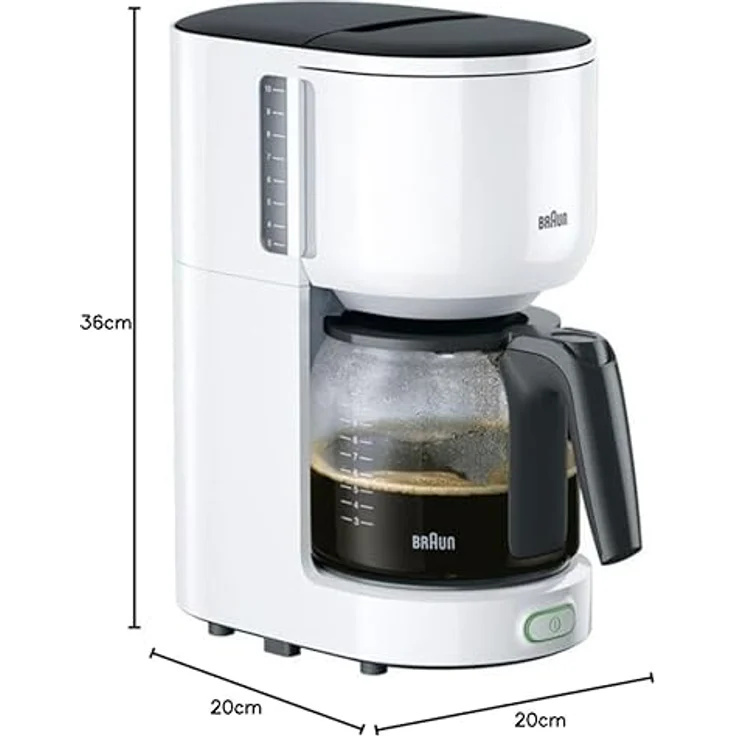 Braun KF 3100 WH Filterkaffeemaschine, Kaffeemaschine für 10 Tassen Filterkaffee, Tropf-Stopp, OptiBrew System, Weiß – Bild 5
